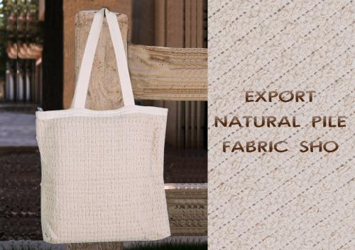 Expot natural pile fabric shopping bag with innerlining 