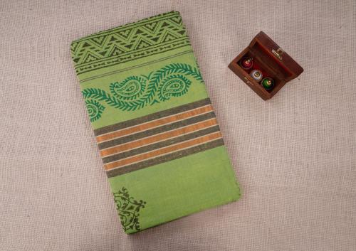 Manamedu Block Printed Sarees With Blouse