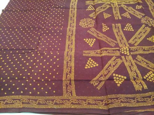 PL COTTON SAREES WITH WAX DOT PRINT DESIGNS