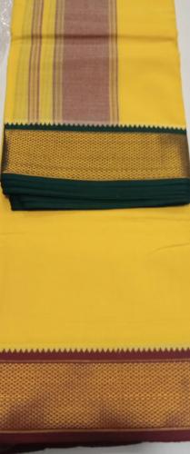 POLY VISCOSE COTTON SALEM YELLOW COLOUR DHOTHY YDSY