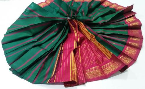 THIRUBHUVANAM HF ZARI SILK SAREE 550 MTS