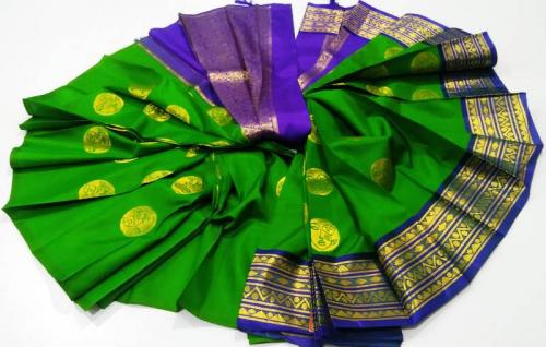 THIRUBHUVANAM HF ZARI SILK SAREE 550 MTS