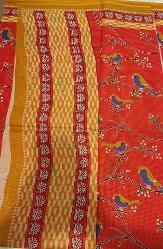 60s PRINTED COTTON SAREE