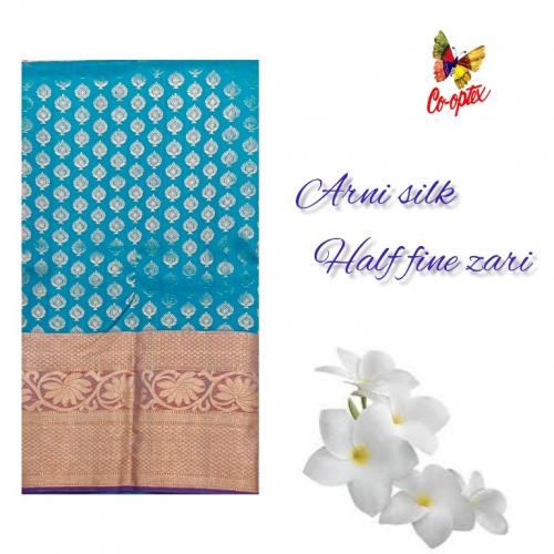 ARNI SILK HALF FINE ZARI SAREE WITH BLOUSE