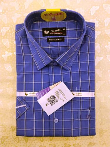 PL COTTON STRIPE CHECK SHIRTS 42 HS