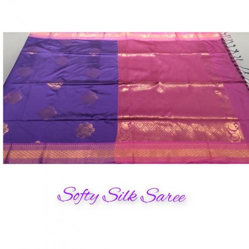 PL Polyester Big Butta Softee saree Jacquard