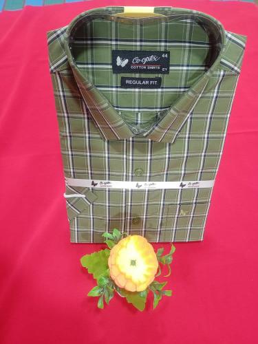 PL COTTON STRIPE CHECK SHIRTS 44 HS