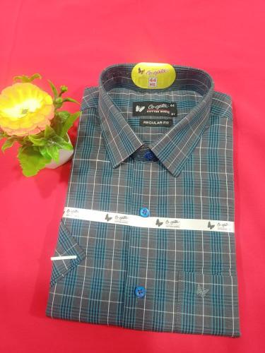 PL COTTON STRIPE CHECK SHIRTS 44 HS