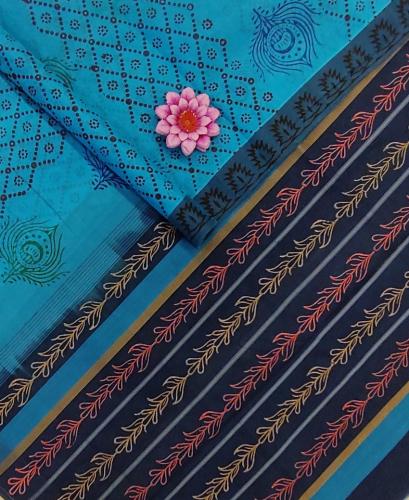 SALEM BLOCK PRINT COTTON SAREES