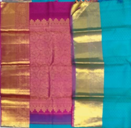 ARNI SILK HALF FINE ZARI SAREE WITH BLOUSE