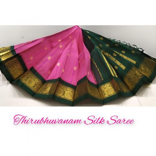 THIRUBHUVANAM HF ZARI SILK SAREE 550 MTS