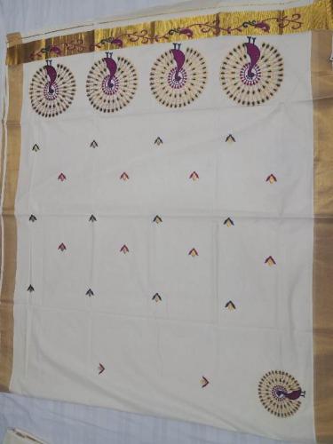 PL KERALA EMBROIDERY SAREE