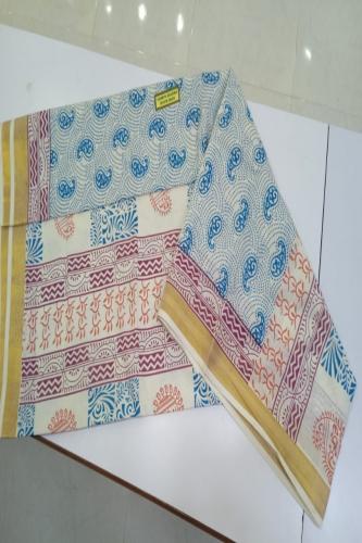 PL Saree Kerala Hand Block Printing