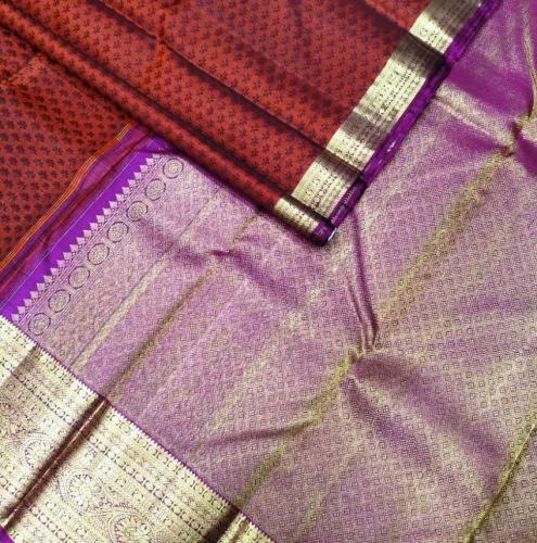 ARNI SILK HALF FINE ZARI SAREE WITH BLOUSE