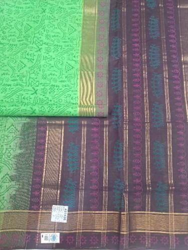 MANAMEDU BLOCK PRINTED SAREES WITH BLOUSE